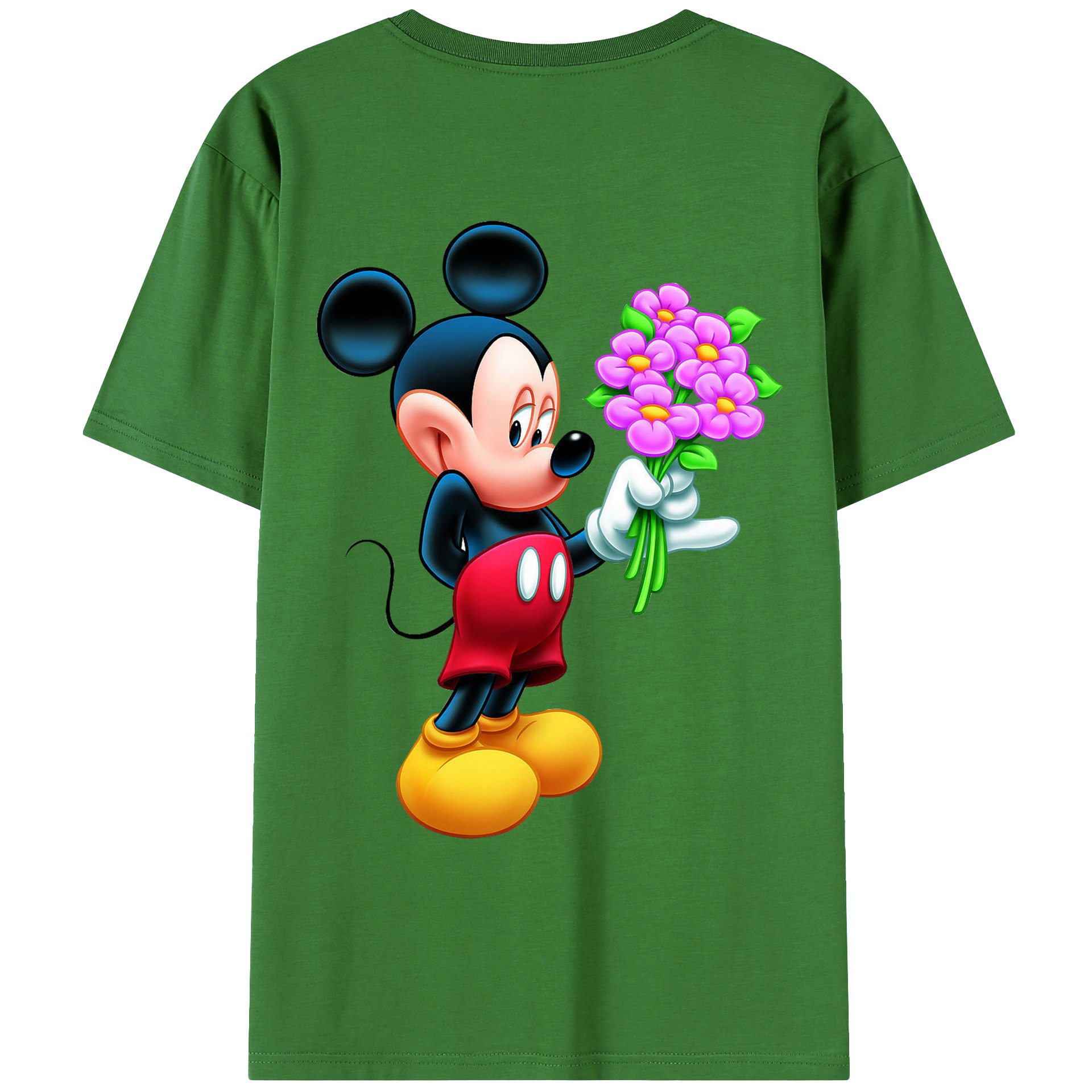（画像用） ミッキーマウス Mickey Mouse レディース半袖Tシャツ(バックプリント)